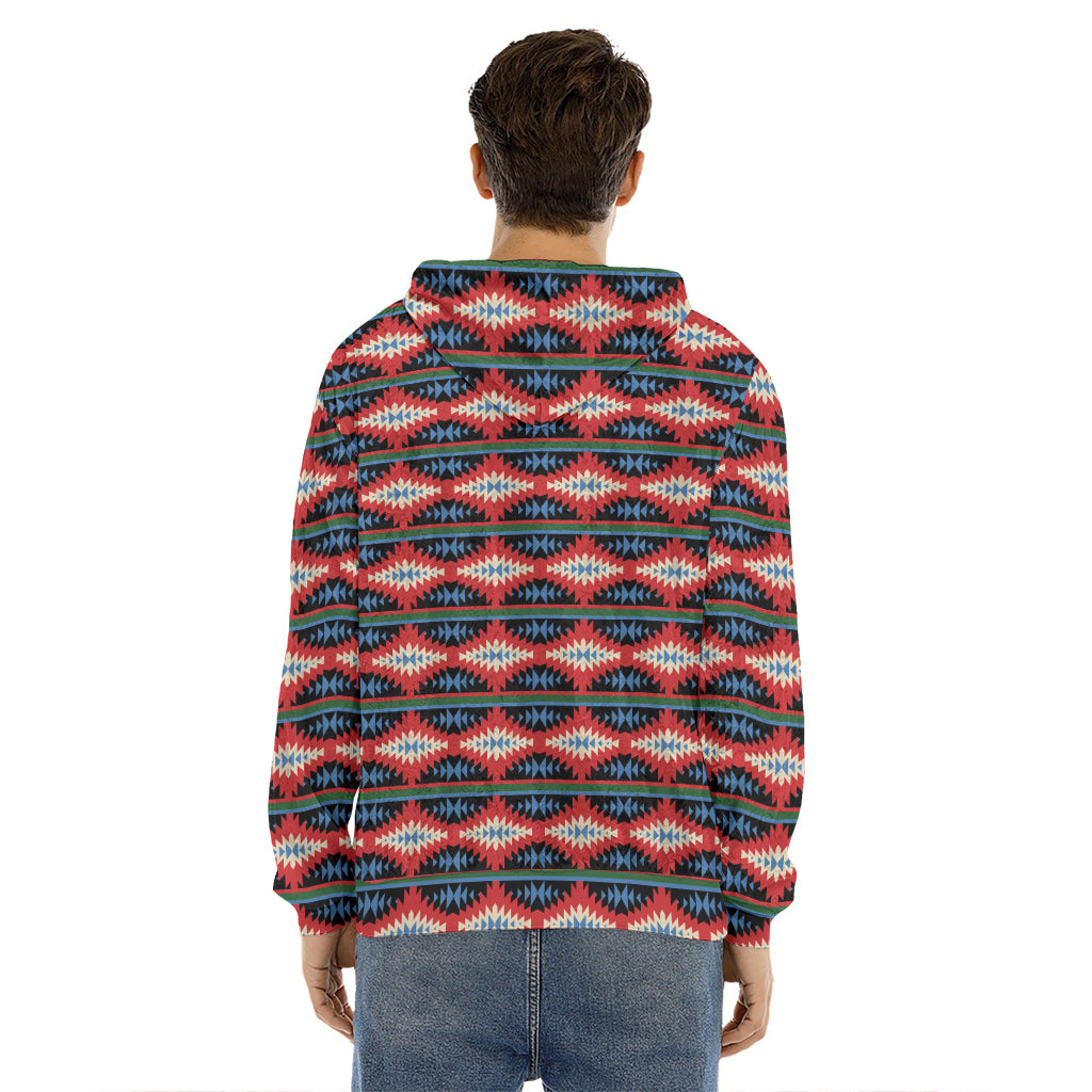 Native Navajo Pattern Print Men's Velvet Pullover Hoodie