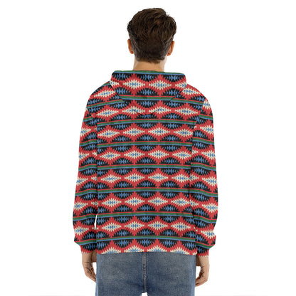 Native Navajo Pattern Print Men's Velvet Pullover Hoodie