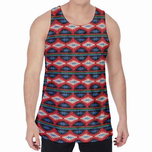 Native Navajo Pattern Print Men's Velvet Tank Top