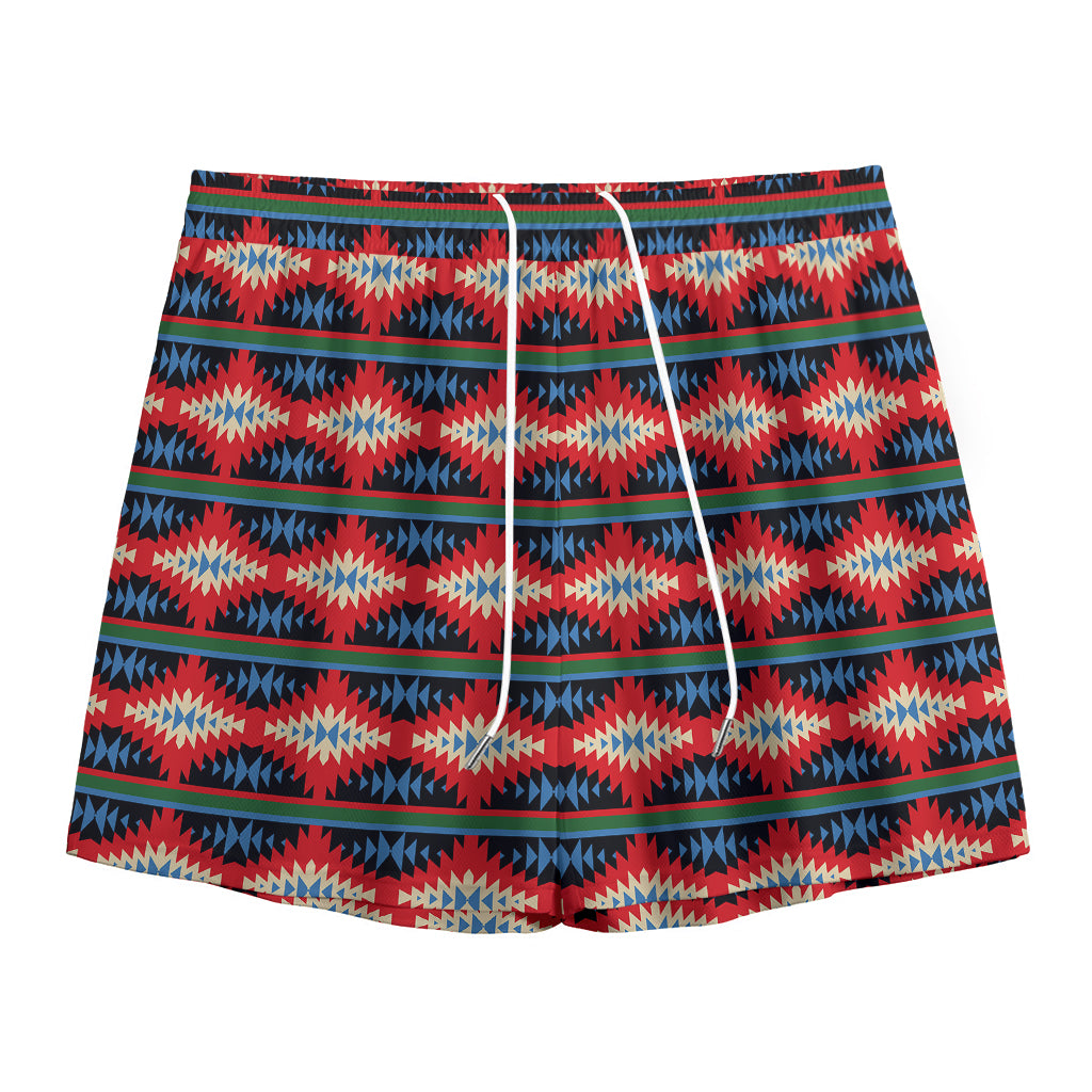 Native Navajo Pattern Print Mesh Shorts