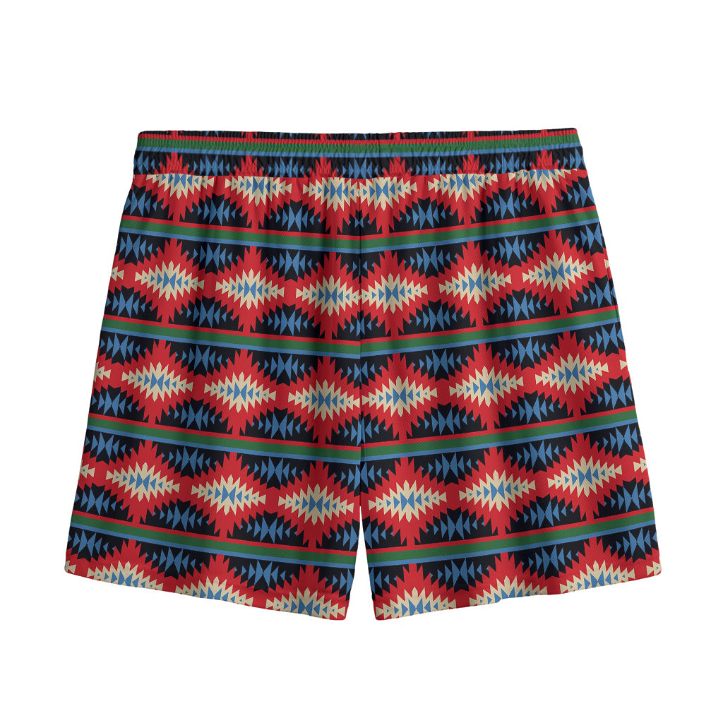 Native Navajo Pattern Print Mesh Shorts