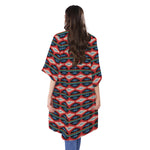 Native Navajo Pattern Print Open Front Beach Cover Up