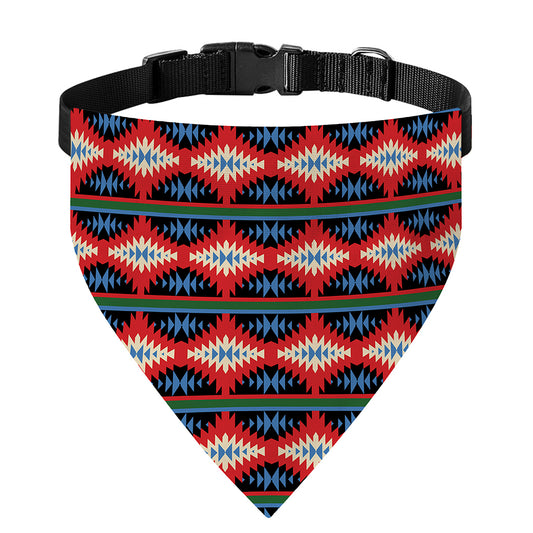 Native Navajo Pattern Print Over The Collar Dog Bandana