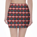Native Navajo Pattern Print Pencil Mini Skirt