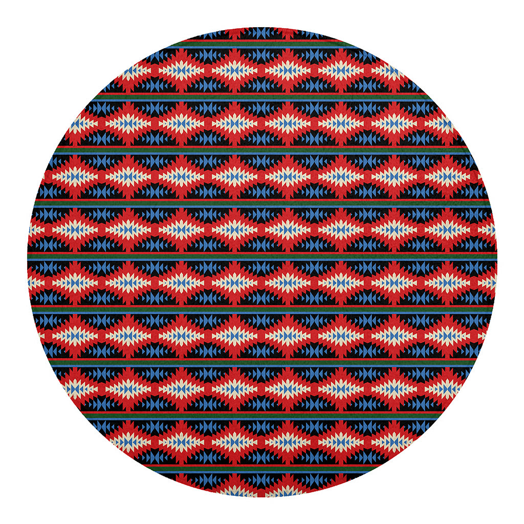 Native Navajo Pattern Print Round Blanket