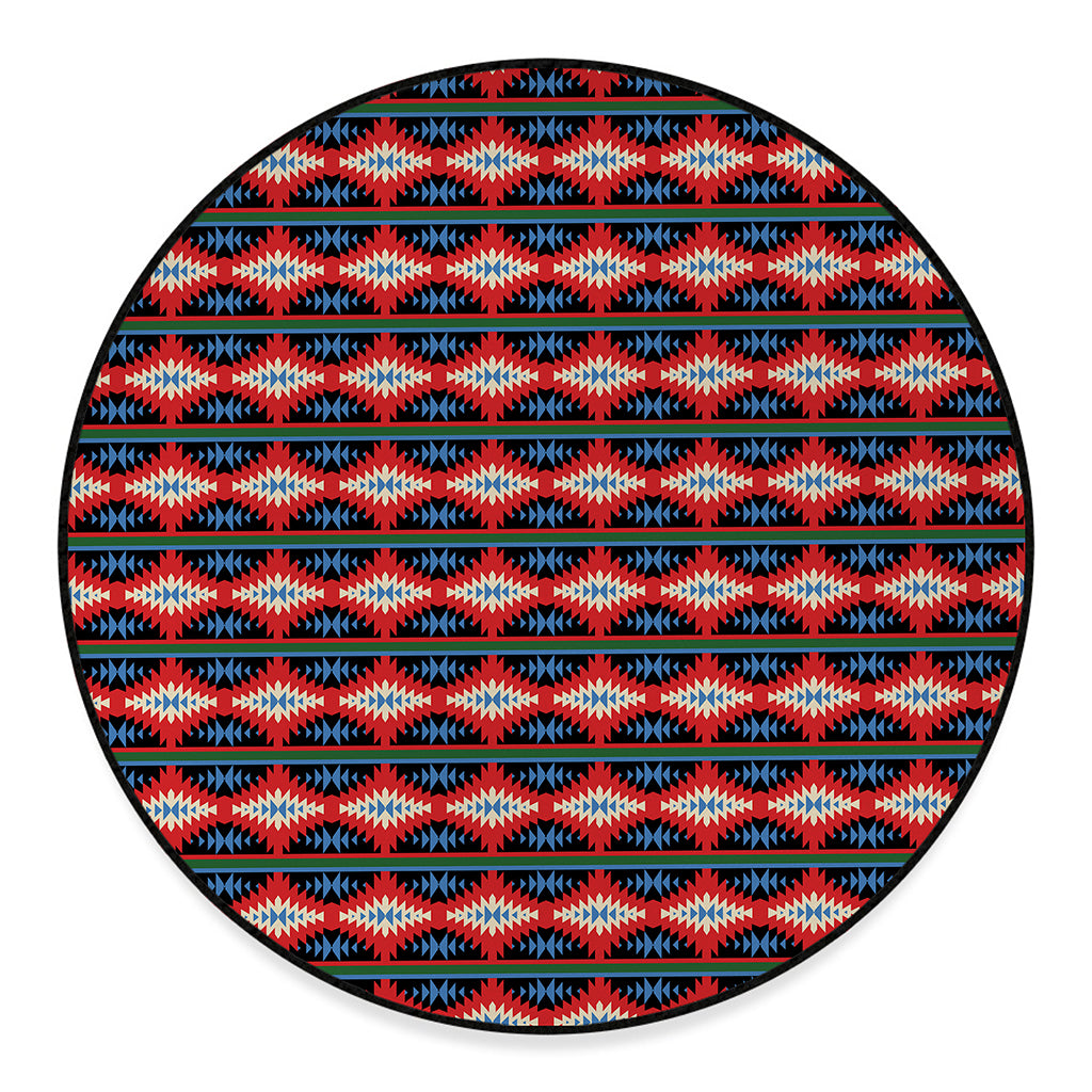 Native Navajo Pattern Print Round Floor Mat