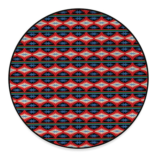Native Navajo Pattern Print Round Floor Mat