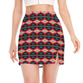 Native Navajo Pattern Print Side Slit Mini Skirt