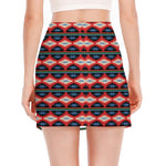 Native Navajo Pattern Print Side Slit Mini Skirt