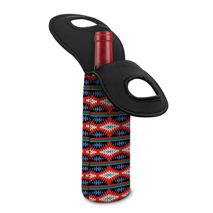 Native Navajo Pattern Print Single Neoprene Wine Tote