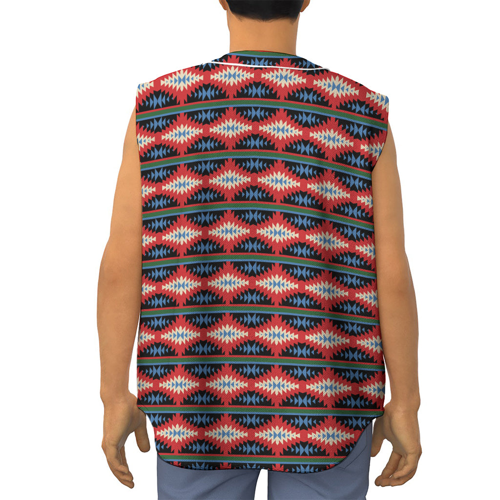 Native Navajo Pattern Print Sleeveless Baseball Jersey
