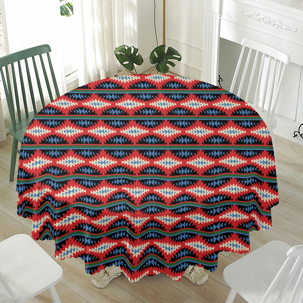 Native Navajo Pattern Print Waterproof Round Tablecloth
