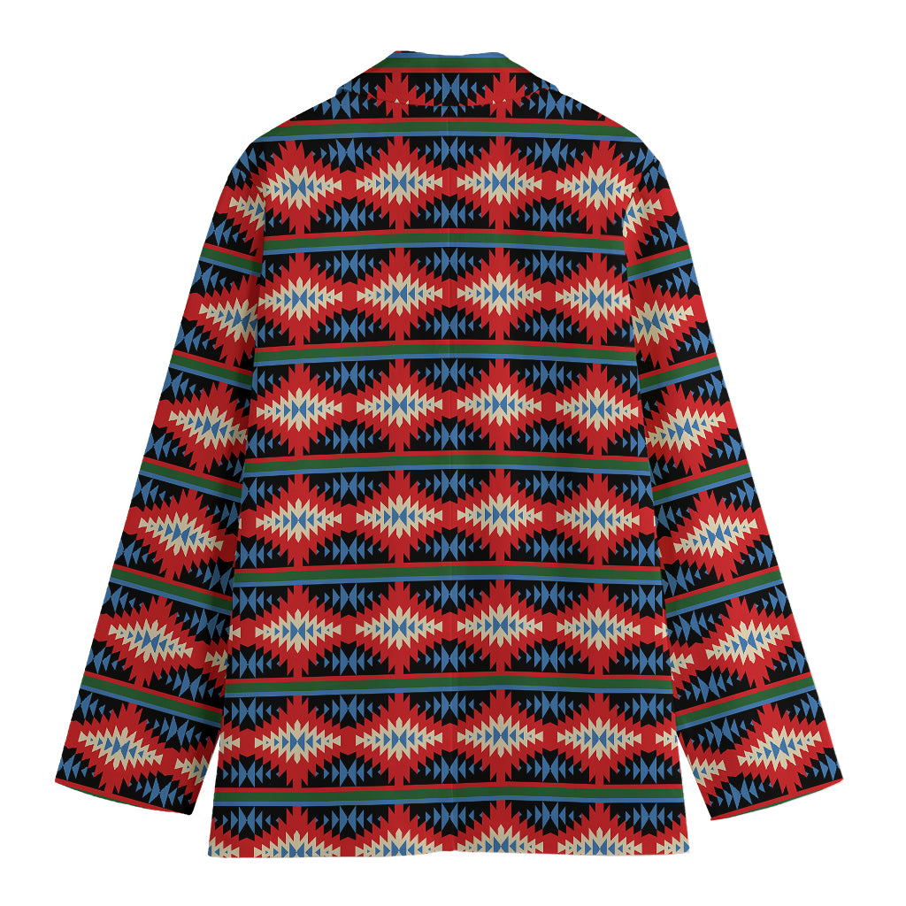 Native Navajo Pattern Print Women's Cotton Blazer