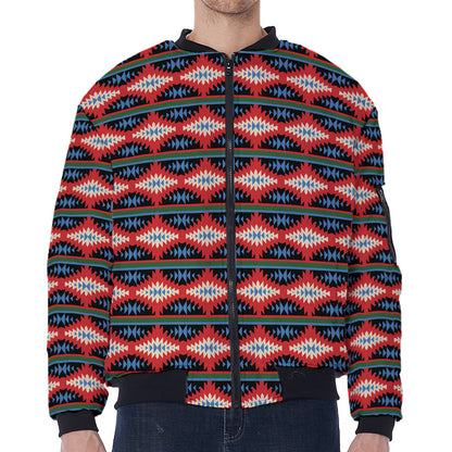 Native Navajo Pattern Print Zip Sleeve Bomber Jacket