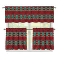 Native Southwestern Pattern Print 3 Piece Kitchen Curtains