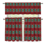 Native Southwestern Pattern Print 3 Piece Kitchen Curtains
