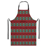 Native Southwestern Pattern Print Bib Apron With Pocket
