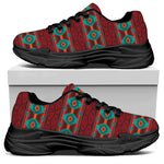 Native Southwestern Pattern Print Black Chunky Shoes