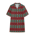 Native Southwestern Pattern Print Cotton Hawaiian Shirt