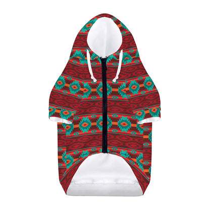 Native Southwestern Pattern Print Dog Zip Up Hoodie