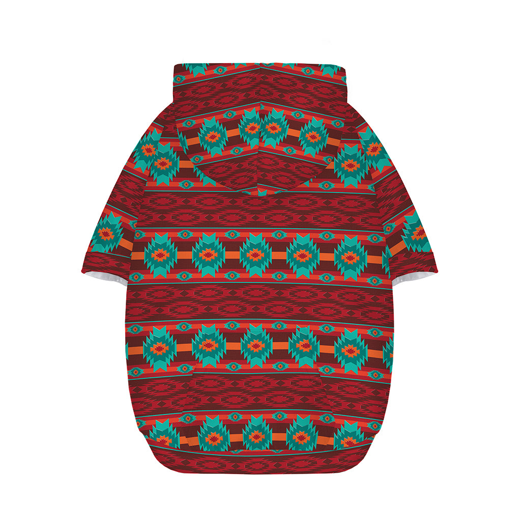 Native Southwestern Pattern Print Dog Zip Up Hoodie