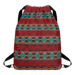 Native Southwestern Pattern Print Drawstring Backpack