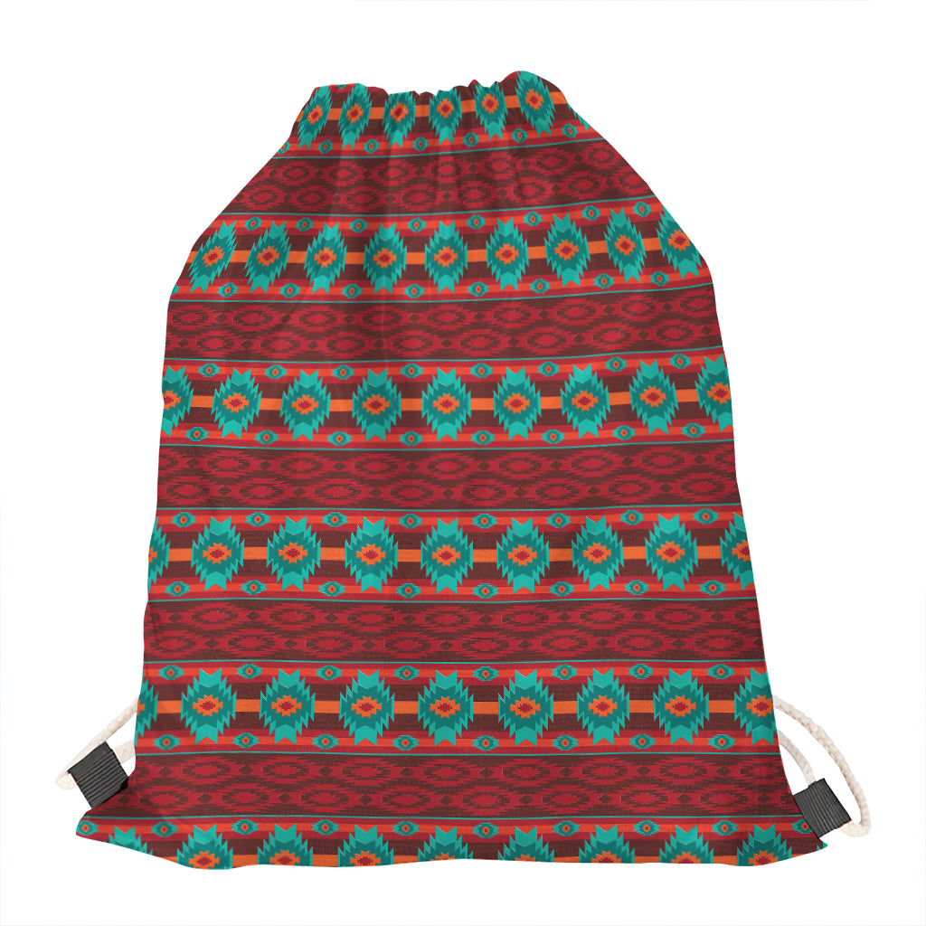 Native Southwestern Pattern Print Drawstring Bag