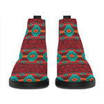 Native Southwestern Pattern Print Flat Ankle Boots