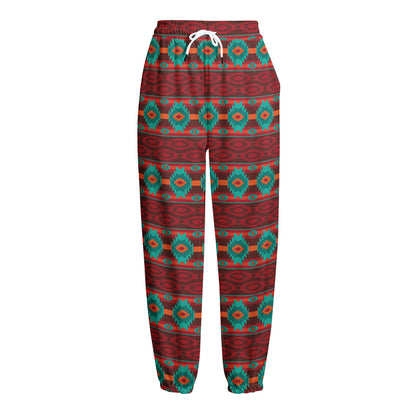 Native Southwestern Pattern Print Fleece Lined Knit Pants