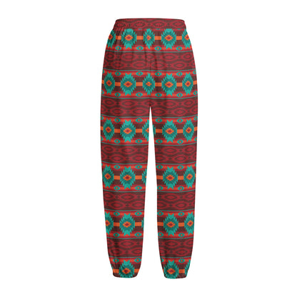Native Southwestern Pattern Print Fleece Lined Knit Pants