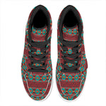 Native Southwestern Pattern Print High Top Leather Sneakers
