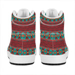 Native Southwestern Pattern Print High Top Leather Sneakers
