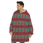 Native Southwestern Pattern Print Hoodie Blanket