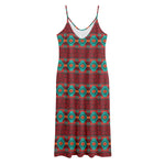 Native Southwestern Pattern Print Jersey Midi Cami Dress