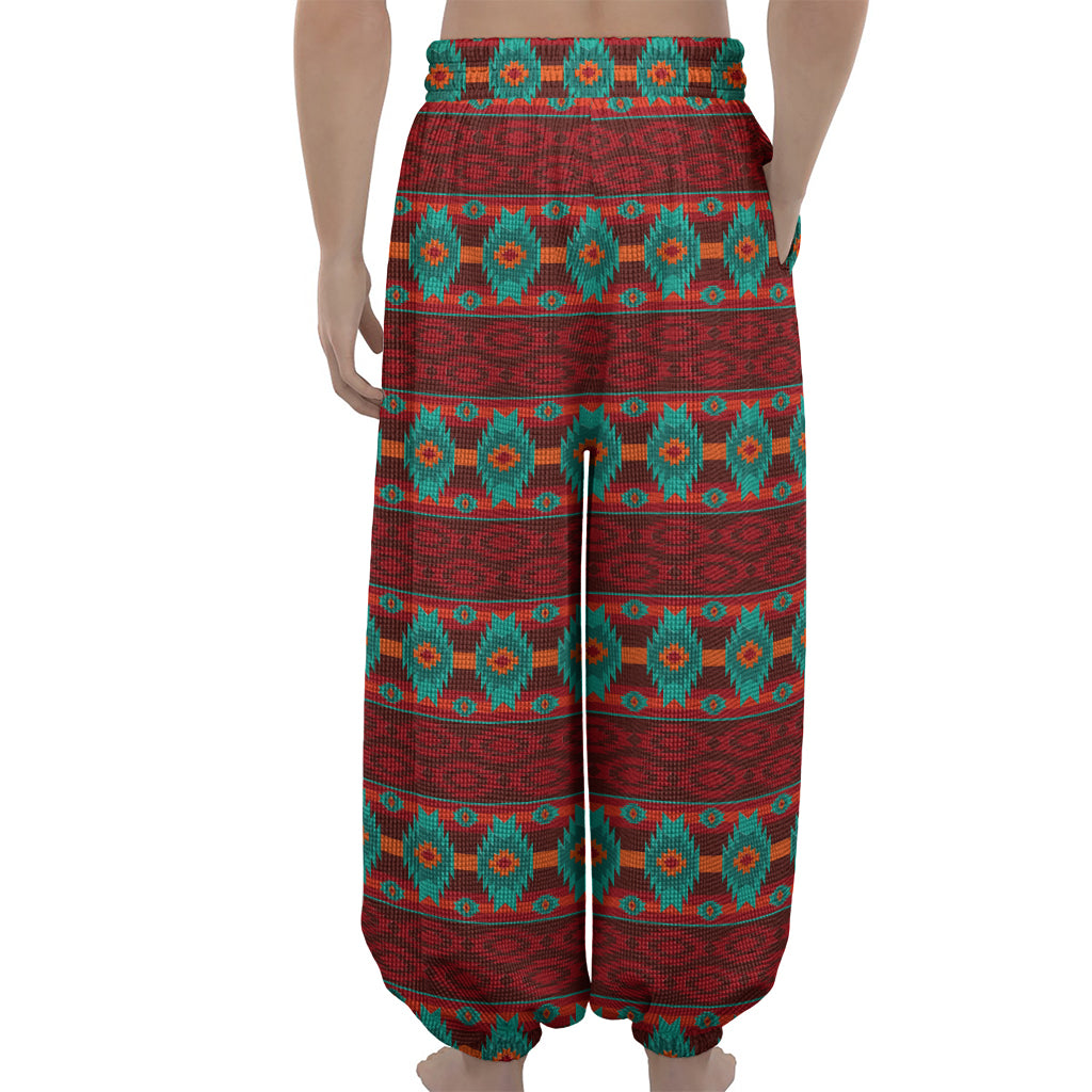 Native Southwestern Pattern Print Lantern Pants