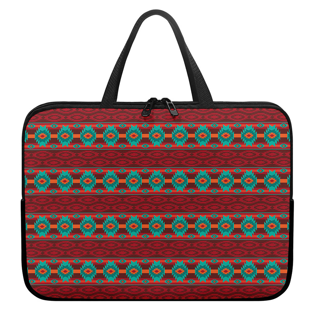 Native Southwestern Pattern Print Laptop Sleeve With Handle