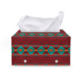 Native Southwestern Pattern Print Leather Tissue Box Cover