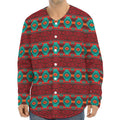 Native Southwestern Pattern Print Long Sleeve Baseball Jersey