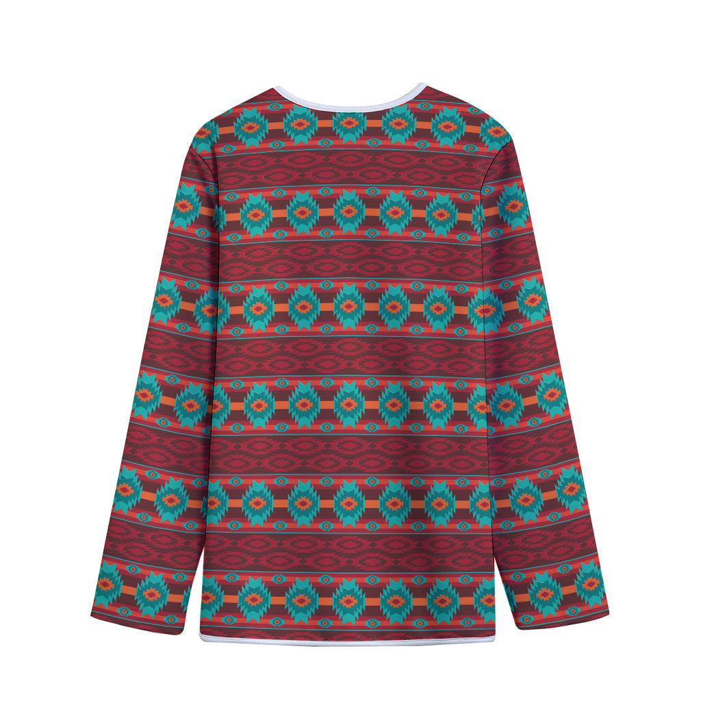 Native Southwestern Pattern Print Long Sleeve Short Coat