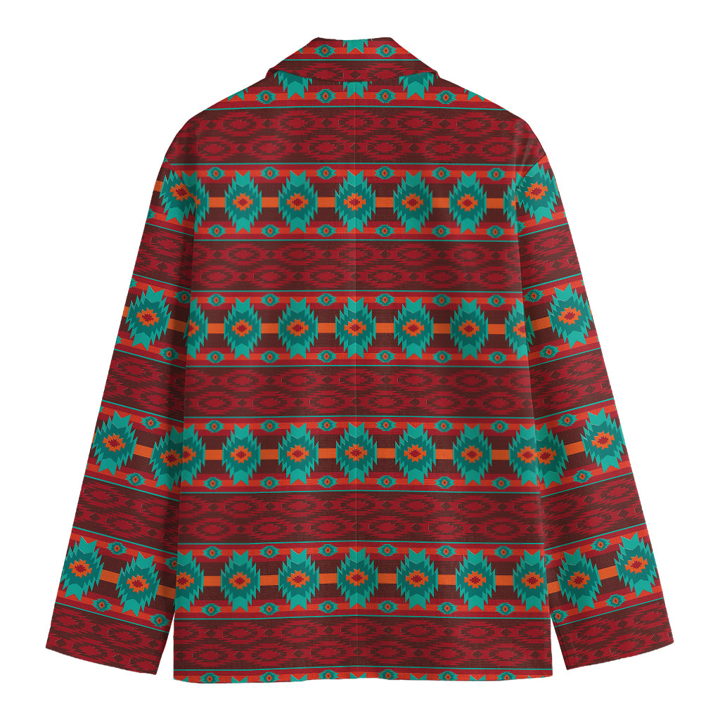 Native Southwestern Pattern Print Men's Cotton Blazer