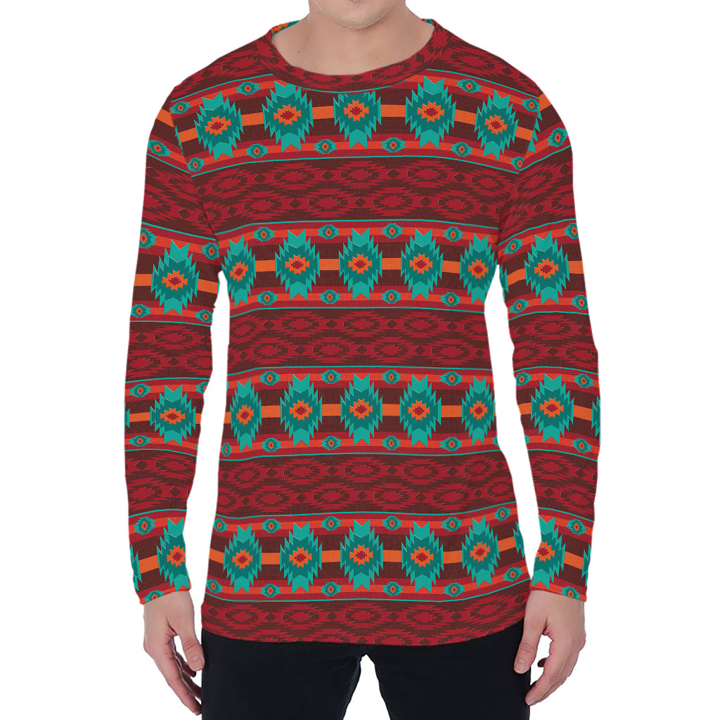 Native Southwestern Pattern Print Men's Long Sleeve T-Shirt