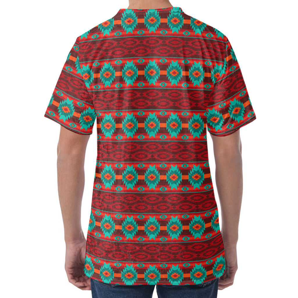 Native Southwestern Pattern Print Men's Velvet T-Shirt