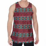 Native Southwestern Pattern Print Men's Velvet Tank Top