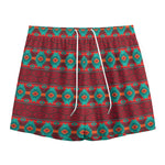 Native Southwestern Pattern Print Mesh Shorts