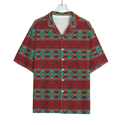 Native Southwestern Pattern Print Rayon Hawaiian Shirt