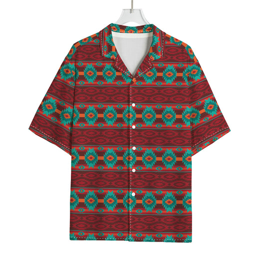 Native Southwestern Pattern Print Rayon Hawaiian Shirt