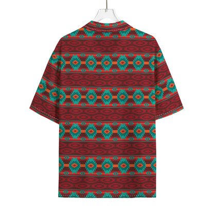 Native Southwestern Pattern Print Rayon Hawaiian Shirt