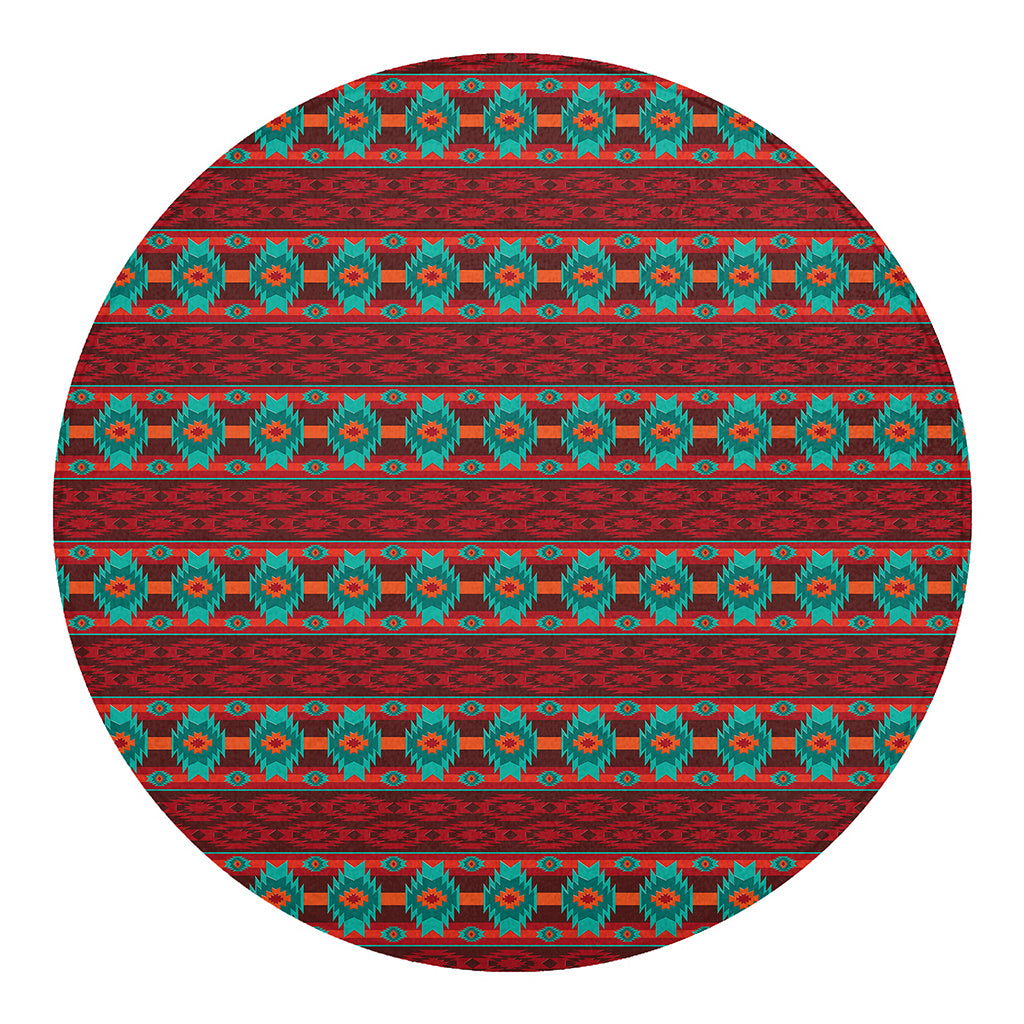 Native Southwestern Pattern Print Round Blanket