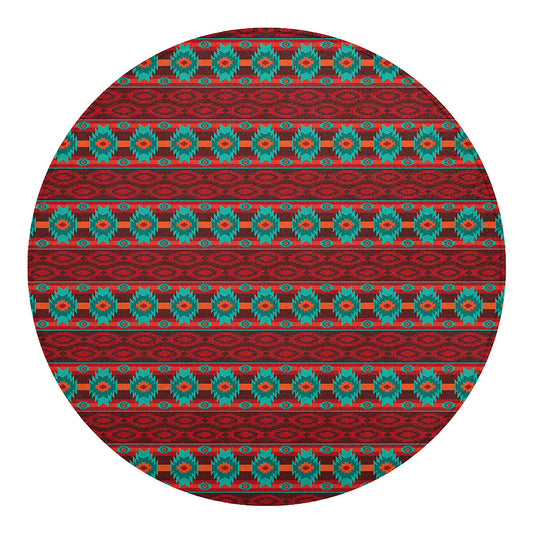 Native Southwestern Pattern Print Round Blanket