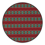 Native Southwestern Pattern Print Round Floor Mat